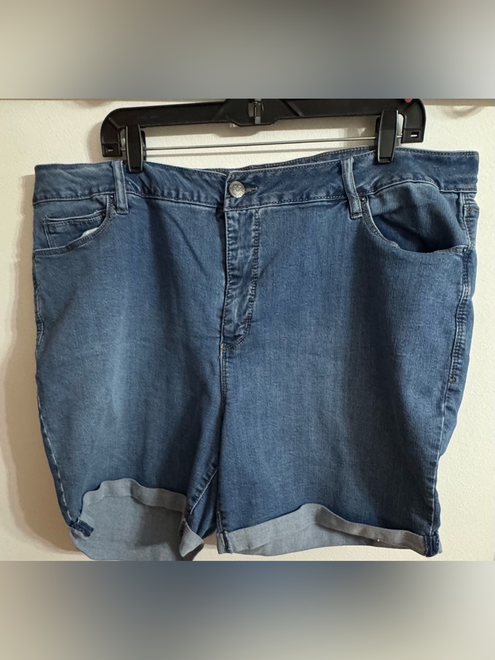 Royalty For Me Medium Blue Denim Jeans with Tan Logo Patch